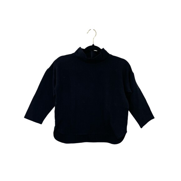 Madewell Painters Black Cropped Mock Neck Pullover Top Size XS - Picture 2 of 6